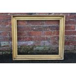 A 19TH CENTURY PLAIN GOLD FRAME, frame W 6.5 cm rebate 51 x 61 cm