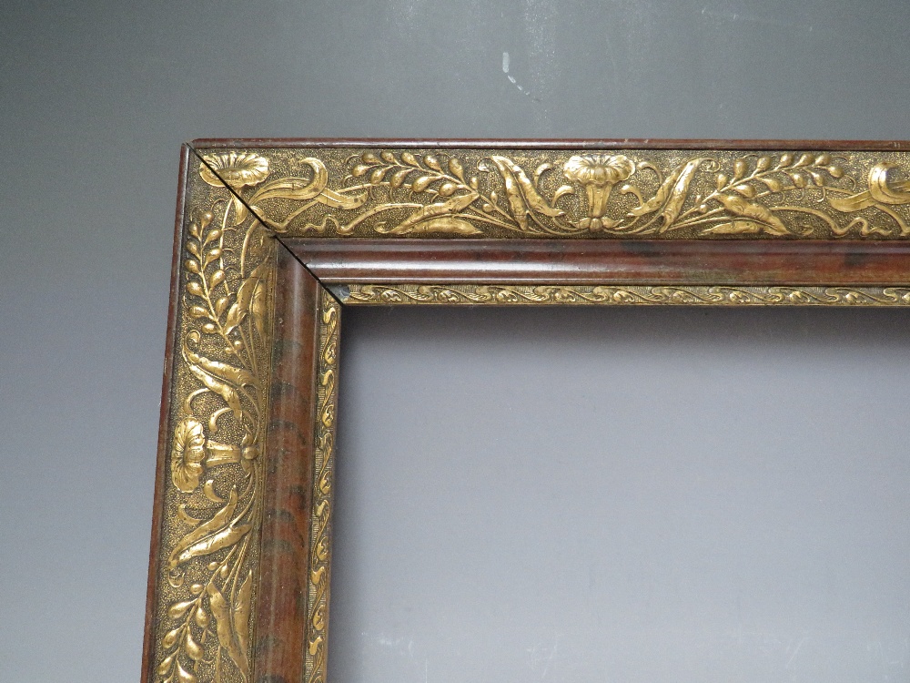 A LATE 19TH / EARLY 20TH CENTURY ART NOUVEAU STYLE FRAME, with gold decoration, frame W 6.5 cm, - Image 4 of 6