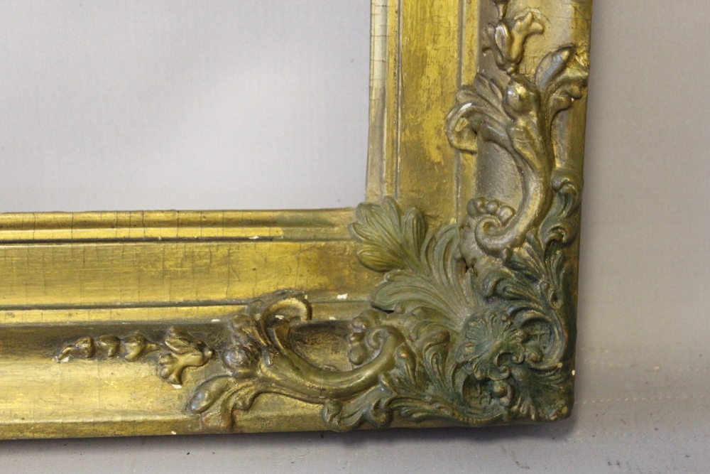 A NINETEENTH CENTURY GOLD FRAME, with corner embellishments, width of frame 7 cm, rebate 44 x 37 cm - Image 4 of 6