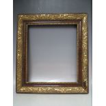 A LATE 19TH / EARLY 20TH CENTURY ART NOUVEAU STYLE FRAME, with gold decoration, frame W 6.5 cm,