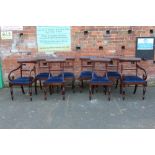 A SET OF EIGHT 19TH CENTURY MAHOGANY DINING CHAIRS, with drop-in upholstered seat pads (6 + 2).