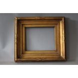 A 19TH CENTURY GOLD FRAME WITH GOLD SLIP, frame W 6.5 cm, slip rebate 21 x 26 cm, frame rebate 25