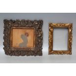 TWO 19TH CENTURY DECORATIVE PORTRAIT MINIATURE FRAMES, frame W 5 cm & 2.5 cm, rebates 13.5 x 11 cm &