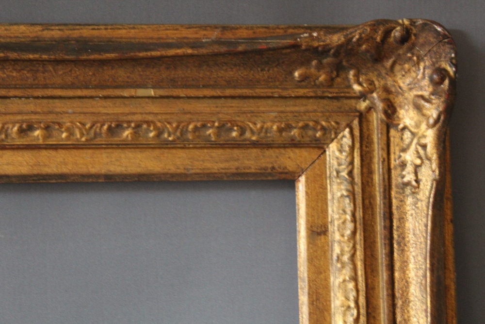 AN EARLY 20TH CENTURY GOLD SWEPT FRAME, with gold slip, frame W 8 cm, slip rebate 88 x 66 cm, - Image 2 of 4