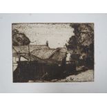 FRANK WILLIAM BRANGWYN (1867 - 1956). Study of rural farm buildings, signed in pencil lower middle