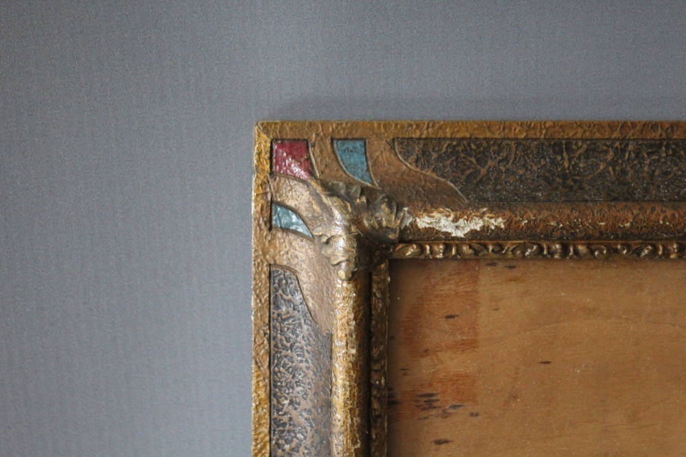 A PAIR OF ART NOUVEAU DECORATIVE GLAZED FRAMES, frame W 4 cm, rebate 36 x 41 cm - Image 2 of 4