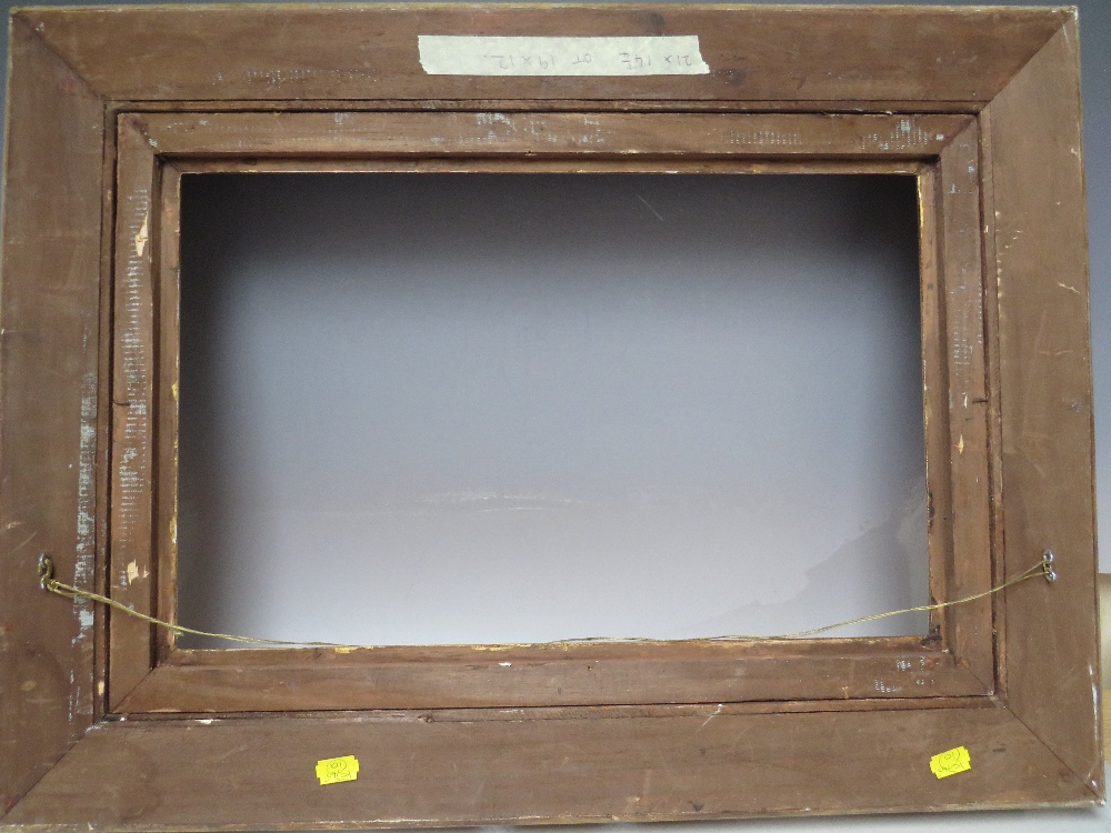 A 19TH CENTURY PIERCED AND SWEPT GOLD FRAME WITH GOLD SLIP, frame W 8 cm, slip rebate 314 x 48.5 cm, - Image 6 of 6