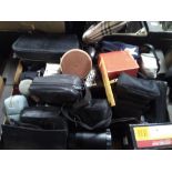 TWO TRAYS OF ASSORTED SUNDRIES TO INCLUDE CAMERAS AND ACCESSORIES