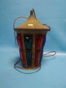 A COLOURED GLASS LAMP