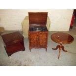 A STEREO GARRARD RADIOGRAM SYSTEM WITH TWO SIDE TABLES (3)