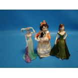 TWO COALPORT FIGURINES 'ANITA AND YOUR SPECIAL DAY' TOGETHER WITH A ROYAL DOULTON FIGURINE 'FAITHFUL