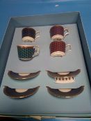 A WEDGWOOD BYZANCE BOXED CUPS AND SAUCERS SET