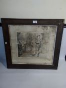 A FRAMED AND GLAZED ENGRAVING TITLED 'SALLY IN OUR ALLEY ' ENGRAVED BY FRED. PEGRAM