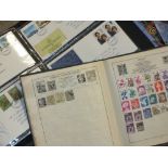 A QUANTITY OF VINTAGE STAMP ALBUMS AND CONTENTS, FIRST DAY COVERS ETC