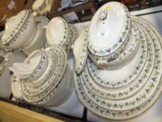A QUANTITY OF VINTAGE WEDGWOOD FLORAL DINNERWARE WITH IMPRESSED MARKINGS TO BASE TO INCLUDE MEAT
