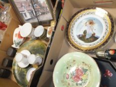 TWO TRAYS OF ASSORTED CERAMICS TO INCLUDE A LIMOGES CABINET PLATE