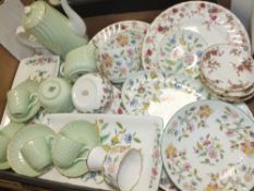 A TRAY OF MINTON HADDON HALL AND OTHER MINTON CHINA