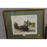 A SIGNED ENTITLED 'PARIS NOTRE DAME' SIGNED M HERAND? LOWER RIGHT 24CM X 29CM