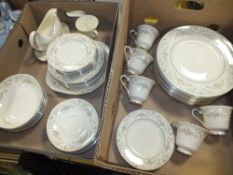 TWO TRAYS OF ROYAL DOULTON DIANA TEA AND DINNERWARE