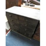 A 19TH CENTURY PINE FIVE DRAWER CHEST OF DRAWERS W-109 CM