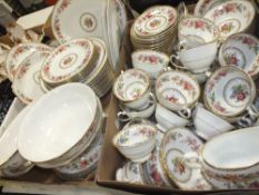 TWO TRAYS OF ROYAL GRAFTON CHINA TEA AND DINNERWARE TO INCLUDE DINING PLATES, CUPS AND SAUCERS ETC.