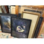 A COLLECTION OF VINTAGE AND MODERN PICTURE FRAMES TO INCLUDE EBONISED AND PINE FRAMES, TOGETHER WITH