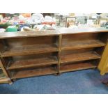 TWO OPEN THREE SECTION BOOKCASES W-100 CM (2)