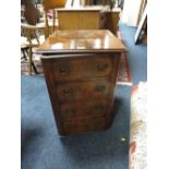 AN ANTIQUE STYLE WALNUT PEDESTAL CABINET W-46 CM A/F