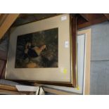 A QUANTITY OF ASSORTED PICTURES AND PRINTS TO INCLUDE A WATERCOLOUR OF A WINTER SCENE, PAIR OF