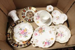 A BOX OF ROYAL CROWN DERBY CERAMICS