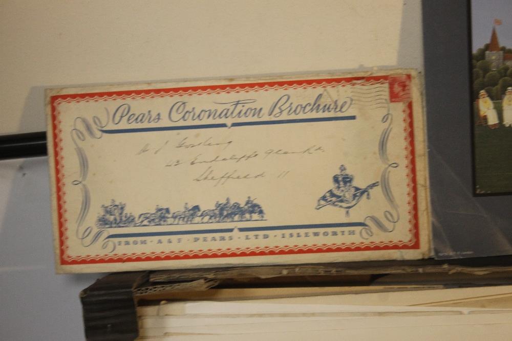 A BOX OF PRINTS AND EPHEMERA, to include a '1937 Pears Coronation Brochure' etc. - Image 3 of 6