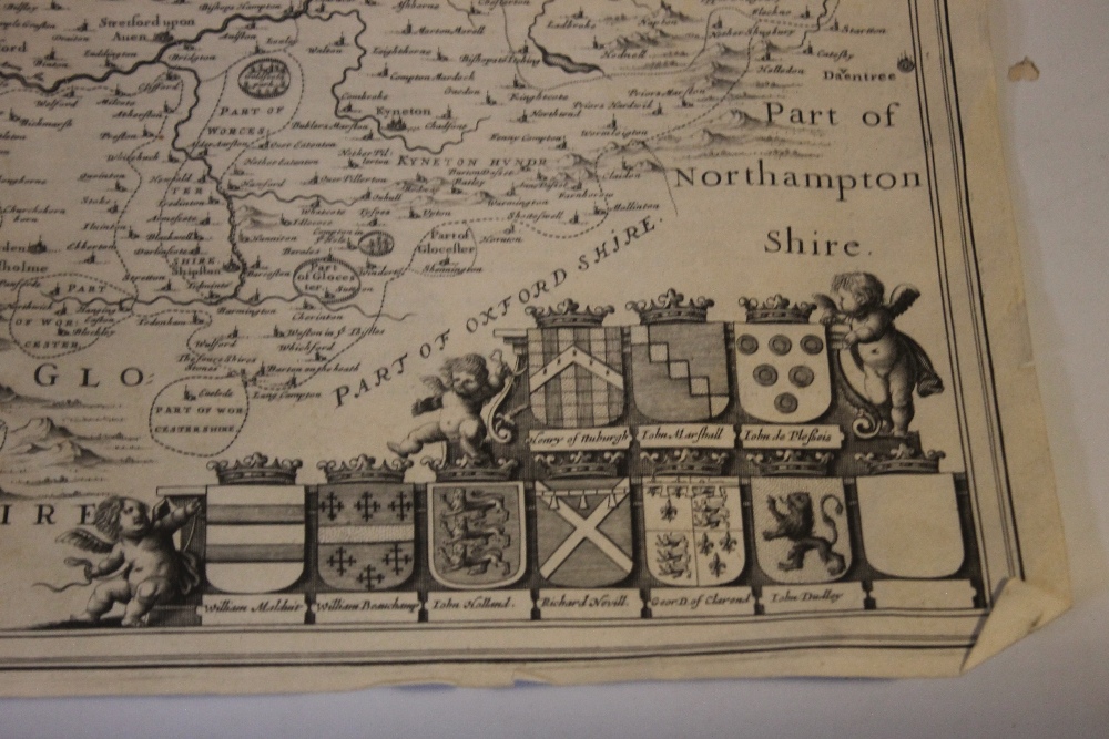 JAN JANSSON MAP OF WARWICKSHIRE AND WORCESTERSHIRE, c.1647, German text on back, uncoloured, - Image 3 of 10