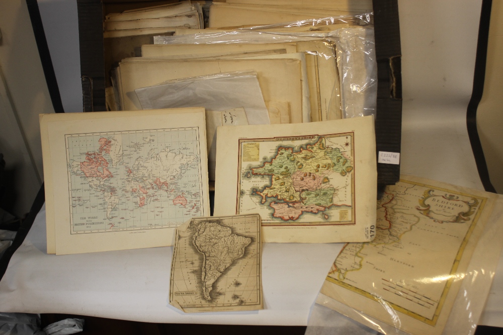 A QUANTITY OF ANTIQUE MAPS, mainly 19th century to include county maps by Moule, Archer,