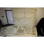 A FOLIO OF MAPS BOTH ANTIQUARIAN AND REPRODUCTION to include original C. Smith Warwickshire, J. Cary