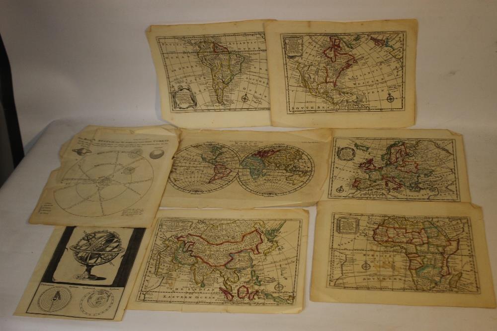 A SMALL GROUP OF "EMAN BOWEN" MAPS CONSISTING OF NORTH AMERICA, SOUTH AMERICA, ASIA (DATED 1747),