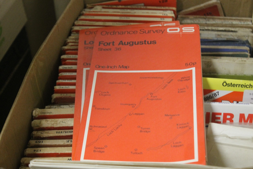 TWO BOXES OF MAINLY OS MAPS, together with a bag of OS maps, large scale maps etc. - Image 5 of 6
