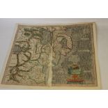 MERCATOR MAP OF EASTERN IRELAND, c.1600, later hand colour, French text on reverse, A/F