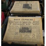 TWO BOXES OF 'THE DAILY EXPRESS' NEWSPAPER 1943 - 1945, together with 'The London Illustrated