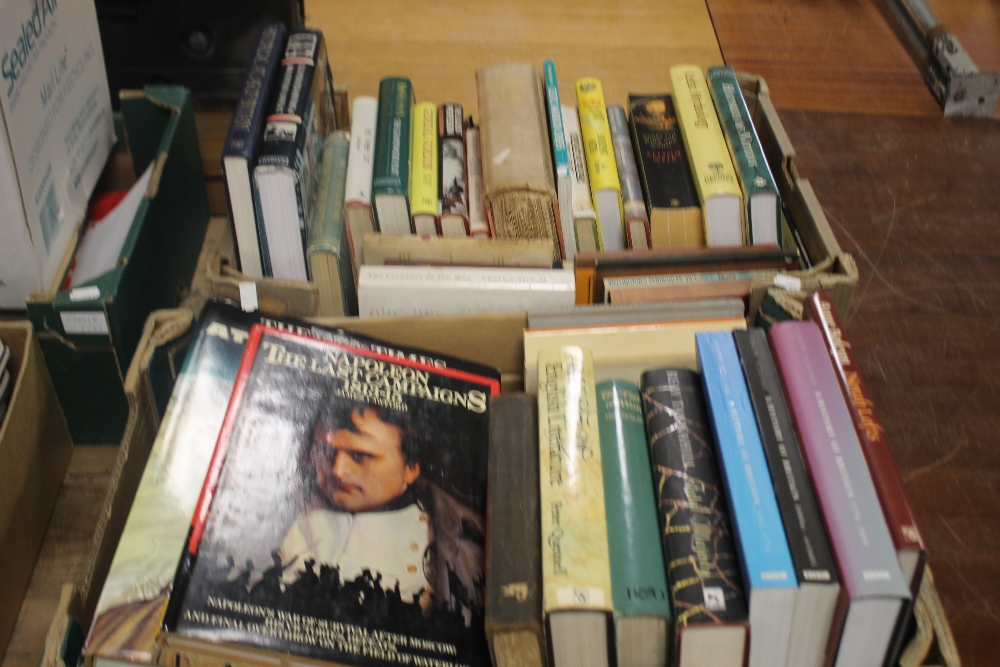 TWO TRAYS OF HISTORY INTEREST BOOKS