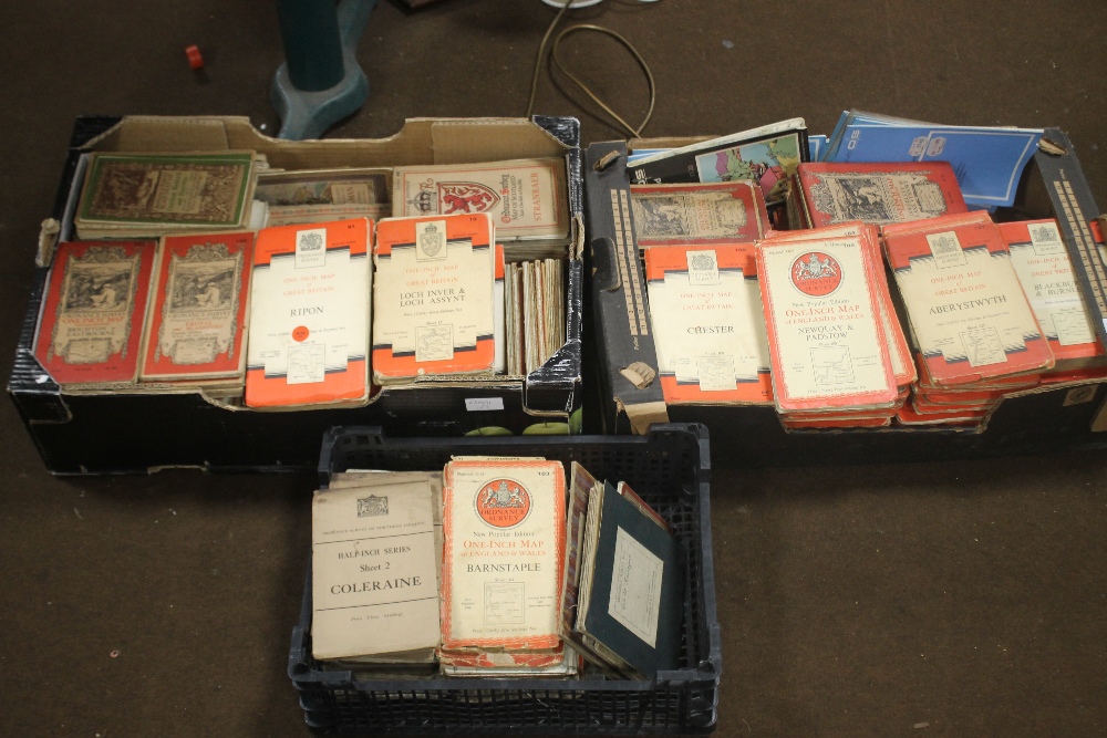 A LARGE QUANTITY OF ORDNANCE SURVEY MAPS to include many early 20th century, "One-Inch" Map