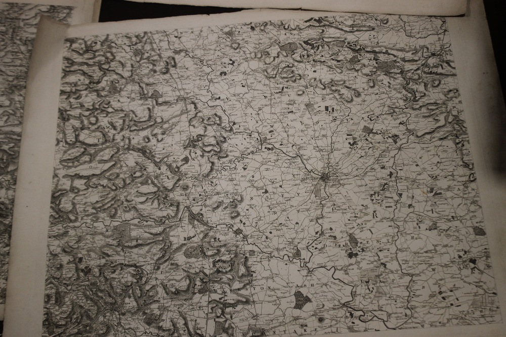 HENRY TEESDALE LARGE SCALE MAP OF YORKSHIRE, 1828, in 9 large separate sections on paper with a view - Image 2 of 10