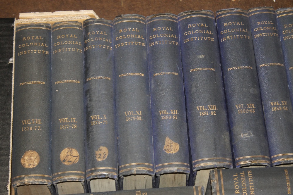 ROYAL COLONIAL INSTITUTION- TRANSACTIONS 1874-1909, 32 volumes, a runCondition Report:V - Image 2 of 4