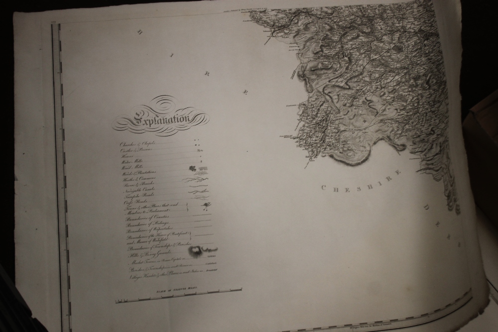 HENRY TEESDALE LARGE SCALE MAP OF YORKSHIRE, 1828, in 9 large separate sections on paper with a view - Image 4 of 10