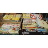 FOUR TRAYS OF RUPERT INTEREST to include 39 yellow Little Bear Library books, 1990s comics, a