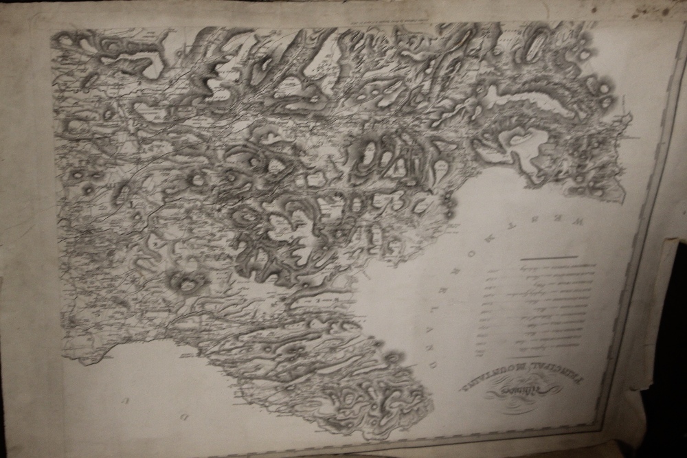 HENRY TEESDALE LARGE SCALE MAP OF YORKSHIRE, 1828, in 9 large separate sections on paper with a view - Image 9 of 10