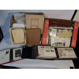 TWO BOXES OF BRITISH AND WORLD STAMPS, to include albums of first day covers etc