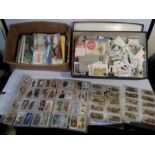 THREE BOXES OF ASSORTED TEA AND CIGARETTE CARDS