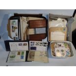 TWO BOXES OF BRITISH AND WORLD STAMPS QV - QEII, to include covers and sample cards