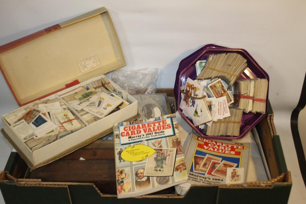 A MIXED COLLECTION OF CIGARETTE TEA AND TRADE CARDS AND A SMALL SELECTION OF STAMP FIRST DAYCOVERS