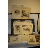 A COLLECTION OF ASSORTED PRINTS AND ENGRAVINGS, to include examples of tinted Rowlandson Cartoons,